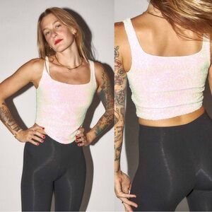 Intimately Free People x Only Hearts | Pearl Sequin Corset Tank Top | Size Small